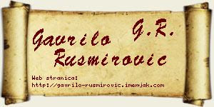 Gavrilo Rusmirović vizit kartica